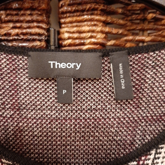 Theory Branteen Merino Wool Plaid Houndstooth Dark Academia Mini Dress Small - Picture 4 of 5